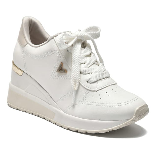 Zapatillas Via Marte Blancas con Plataforma de Cuña